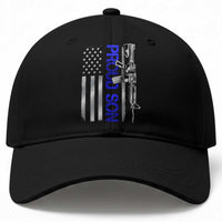 Proud Son of a Police Dad Baseball Cap Gun American Flag Family Support