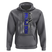 Proud Son of a Police Dad Hoodie Gun American Flag Family Support