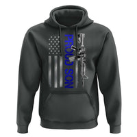 Proud Son of a Police Dad Hoodie Gun American Flag Family Support