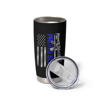 Proud Son of a Police Dad Tumbler Cup Gun American Flag Family Support