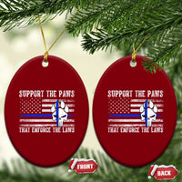 Police K9 Ceramic Ornament Support The Paws That Enforce The Laws US Flag - Wonder Print Shop