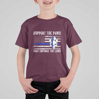 Police K9 T Shirt For Kid Support The Paws That Enforce The Laws US Flag - Wonder Print Shop