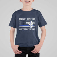 Police K9 T Shirt For Kid Support The Paws That Enforce The Laws US Flag - Wonder Print Shop