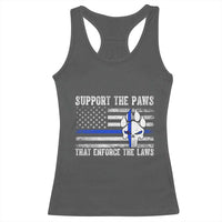 Police K9 Racerback Tank Top Support The Paws That Enforce The Laws US Flag - Wonder Print Shop