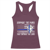 Police K9 Racerback Tank Top Support The Paws That Enforce The Laws US Flag - Wonder Print Shop