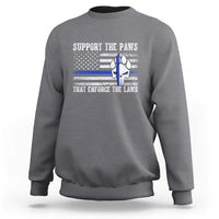 Police K9 Sweatshirt Support The Paws That Enforce The Laws US Flag - Wonder Print Shop