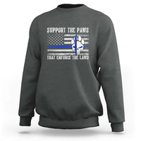 Police K9 Sweatshirt Support The Paws That Enforce The Laws US Flag - Wonder Print Shop