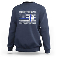 Police K9 Sweatshirt Support The Paws That Enforce The Laws US Flag - Wonder Print Shop