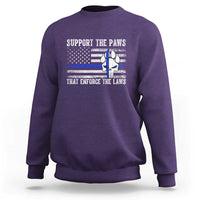 Police K9 Sweatshirt Support The Paws That Enforce The Laws US Flag - Wonder Print Shop