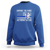 Police K9 Sweatshirt Support The Paws That Enforce The Laws US Flag - Wonder Print Shop