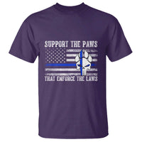 Police K9 T Shirt Support The Paws That Enforce The Laws US Flag - Wonder Print Shop