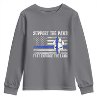 Police K9 Youth Sweatshirt Support The Paws That Enforce The Laws US Flag - Wonder Print Shop