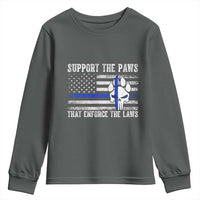 Police K9 Youth Sweatshirt Support The Paws That Enforce The Laws US Flag - Wonder Print Shop