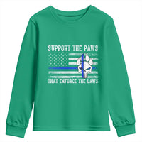 Police K9 Youth Sweatshirt Support The Paws That Enforce The Laws US Flag - Wonder Print Shop
