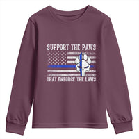 Police K9 Youth Sweatshirt Support The Paws That Enforce The Laws US Flag - Wonder Print Shop