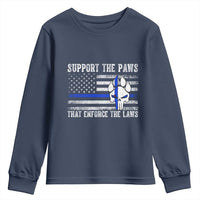 Police K9 Youth Sweatshirt Support The Paws That Enforce The Laws US Flag - Wonder Print Shop