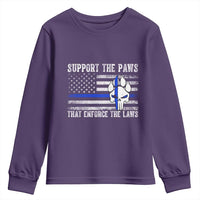 Police K9 Youth Sweatshirt Support The Paws That Enforce The Laws US Flag - Wonder Print Shop