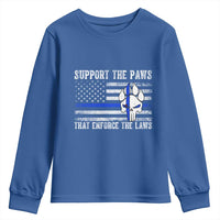 Police K9 Youth Sweatshirt Support The Paws That Enforce The Laws US Flag - Wonder Print Shop