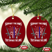 Police K9 Ceramic Ornament Support The Paws That Enforce The Laws American Flag - Wonder Print Shop