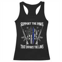 Police K9 Racerback Tank Top Support The Paws That Enforce The Laws American Flag - Wonder Print Shop