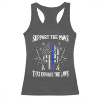 Police K9 Racerback Tank Top Support The Paws That Enforce The Laws American Flag - Wonder Print Shop