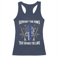 Police K9 Racerback Tank Top Support The Paws That Enforce The Laws American Flag - Wonder Print Shop