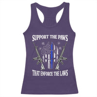 Police K9 Racerback Tank Top Support The Paws That Enforce The Laws American Flag - Wonder Print Shop