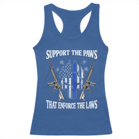 Police K9 Racerback Tank Top Support The Paws That Enforce The Laws American Flag - Wonder Print Shop