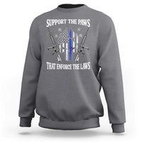 Police K9 Sweatshirt Support The Paws That Enforce The Laws American Flag - Wonder Print Shop