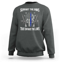 Police K9 Sweatshirt Support The Paws That Enforce The Laws American Flag - Wonder Print Shop
