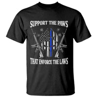 Police K9 T Shirt Support The Paws That Enforce The Laws American Flag - Wonder Print Shop