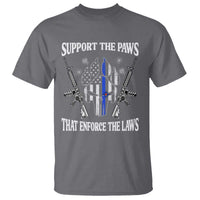 Police K9 T Shirt Support The Paws That Enforce The Laws American Flag - Wonder Print Shop