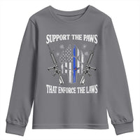 Police K9 Youth Sweatshirt Support The Paws That Enforce The Laws American Flag - Wonder Print Shop