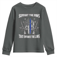 Police K9 Youth Sweatshirt Support The Paws That Enforce The Laws American Flag - Wonder Print Shop