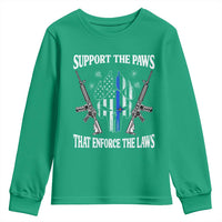 Police K9 Youth Sweatshirt Support The Paws That Enforce The Laws American Flag - Wonder Print Shop