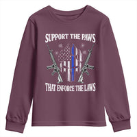 Police K9 Youth Sweatshirt Support The Paws That Enforce The Laws American Flag - Wonder Print Shop