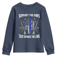 Police K9 Youth Sweatshirt Support The Paws That Enforce The Laws American Flag - Wonder Print Shop
