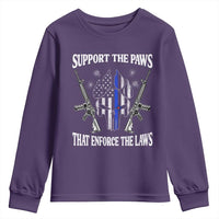 Police K9 Youth Sweatshirt Support The Paws That Enforce The Laws American Flag - Wonder Print Shop