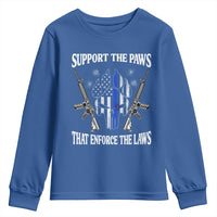 Police K9 Youth Sweatshirt Support The Paws That Enforce The Laws American Flag - Wonder Print Shop
