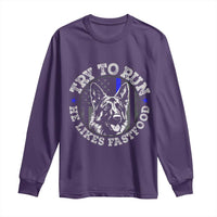 Funny Police K9 Long Sleeve Shirt Try To Run He Like Fast Food - Wonder Print Shop