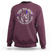 Funny Police K9 Sweatshirt Try To Run He Like Fast Food - Wonder Print Shop