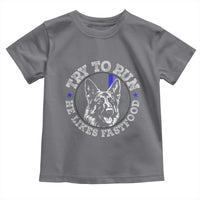 Funny Police K9 Toddler T Shirt Try To Run He Like Fast Food - Wonder Print Shop