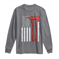 The Legend Has Retired Firefighter Long Sleeve Shirt Vintage Retirement Gifts Fireman American Flag - Wonder Print Shop