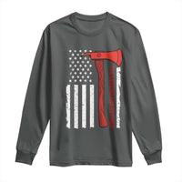 The Legend Has Retired Firefighter Long Sleeve Shirt Vintage Retirement Gifts Fireman American Flag - Wonder Print Shop