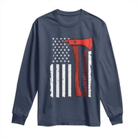 The Legend Has Retired Firefighter Long Sleeve Shirt Vintage Retirement Gifts Fireman American Flag - Wonder Print Shop