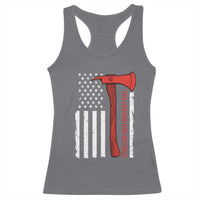 The Legend Has Retired Firefighter Racerback Tank Top Vintage Retirement Gifts Fireman American Flag - Wonder Print Shop