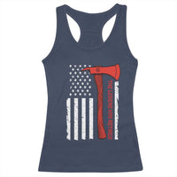 The Legend Has Retired Firefighter Racerback Tank Top Vintage Retirement Gifts Fireman American Flag - Wonder Print Shop