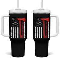 The Legend Has Retired Firefighter Tumbler With Handle Vintage Retirement Gifts Fireman American Flag - Wonder Print Shop