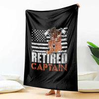 Retired Firefighter Captain Throw Blanket Vintage Retirement Gifts Fireman American Flag - Wonder Print Shop