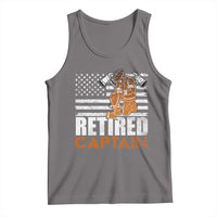Retired Firefighter Captain Tank Top Vintage Retirement Gifts Fireman American Flag - Wonder Print Shop